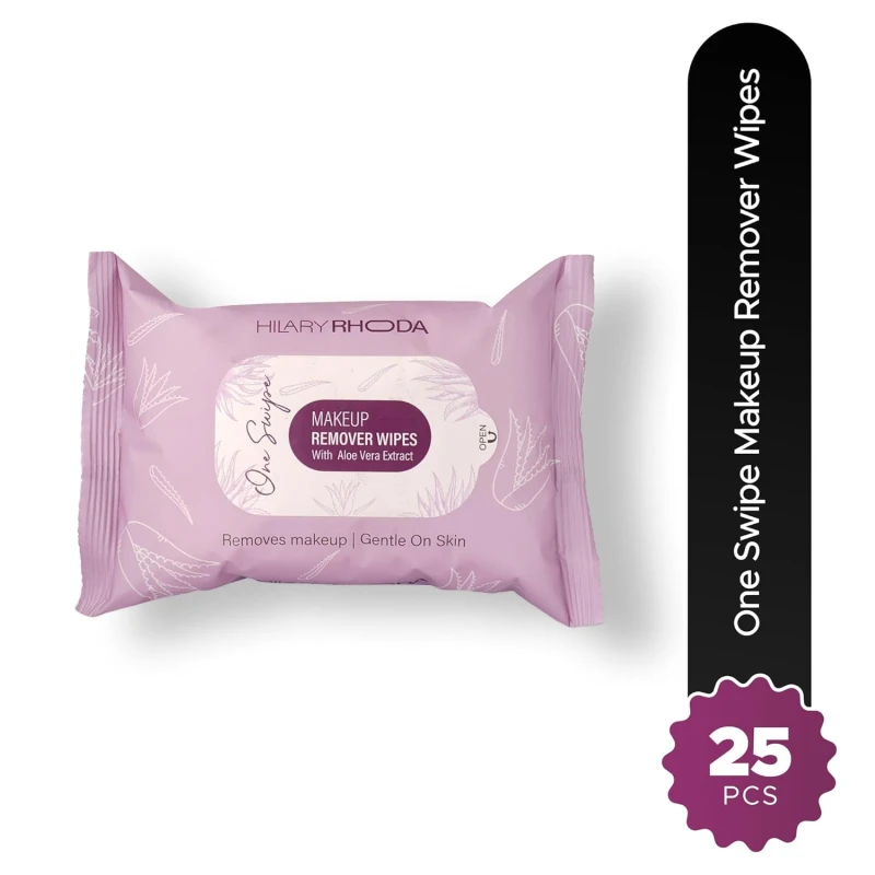 Hilary Rhoda One Swipe Makeup Remover Wipes | Removes Waterproof Makeup | Aleo Vera Infused Makeup Remover Wipes | Hydrating & Cleansing Facial Wipes | Paraben-Free | 25 pcs thumbnail 2